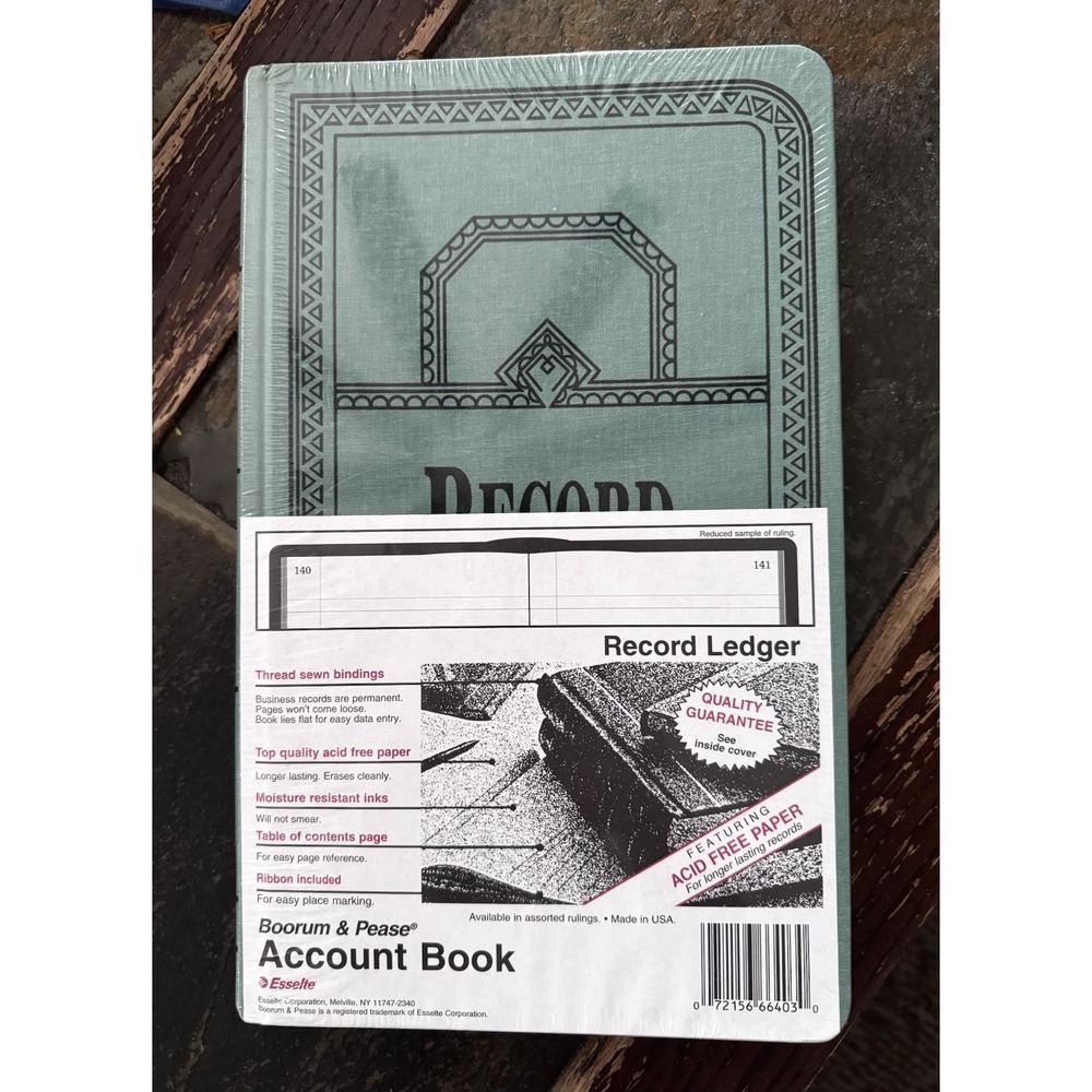 BOORUM & PEASE RECORD ACCOUNT BOOK JOURNAL Rule Blue 66-150-J Pages 12-1/8x7-1/2